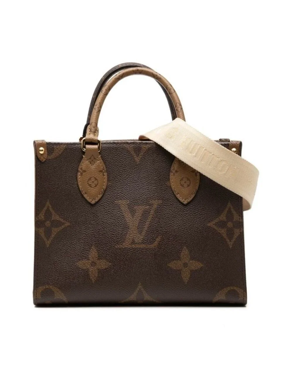 Louis Vuitton Monogram Giant Reverse On The Go PM 2-Way Shoulder Bag Brown